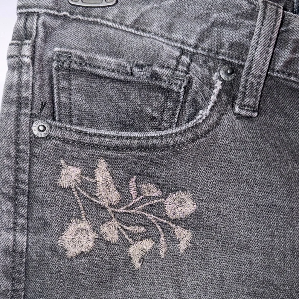 Lucky Brand Black Jeans with Floral Embroidery